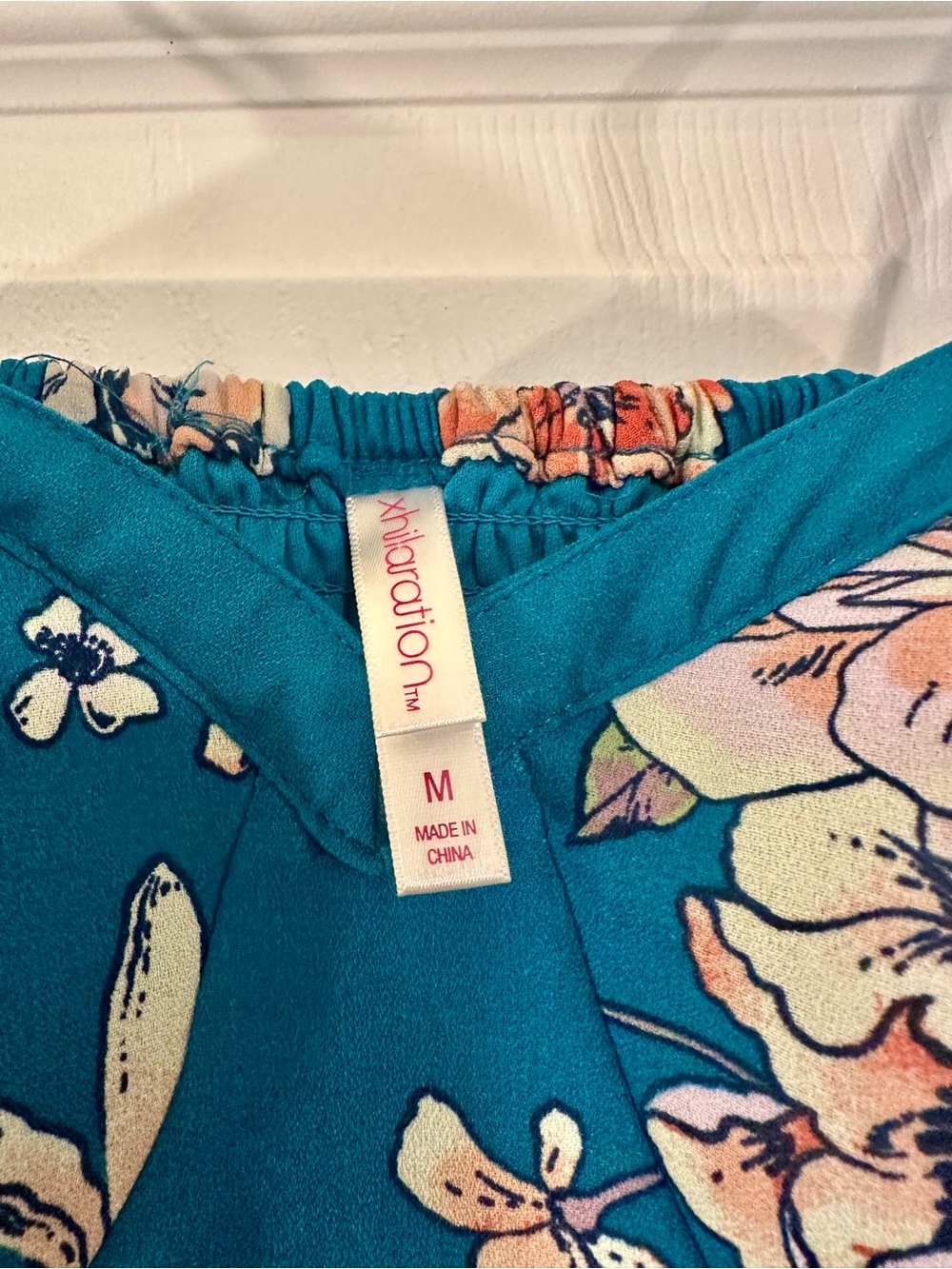 Xhilaration Teal Floral Spaghetti Strap Sundress M - Picture 4 of 7